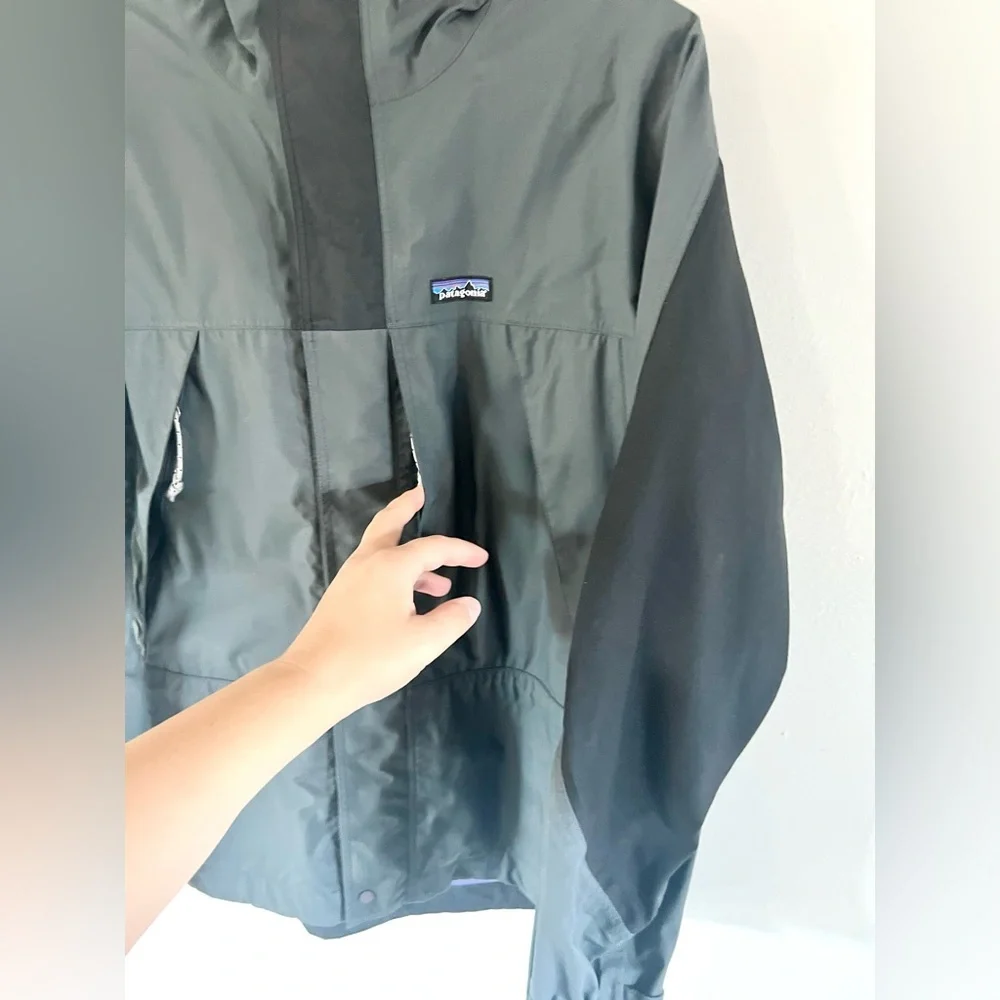Patagonia Vintage 90s Stretch Triolet‎ Jacket Gray Nylon Waterproof Size Small